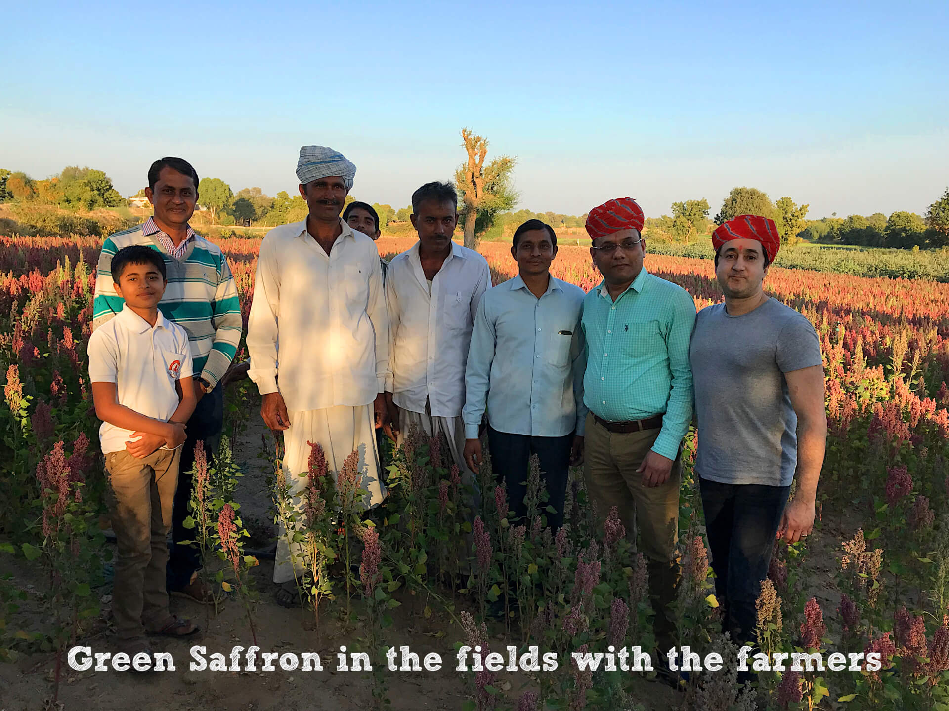 Green Saffron team meeting the farmers in India